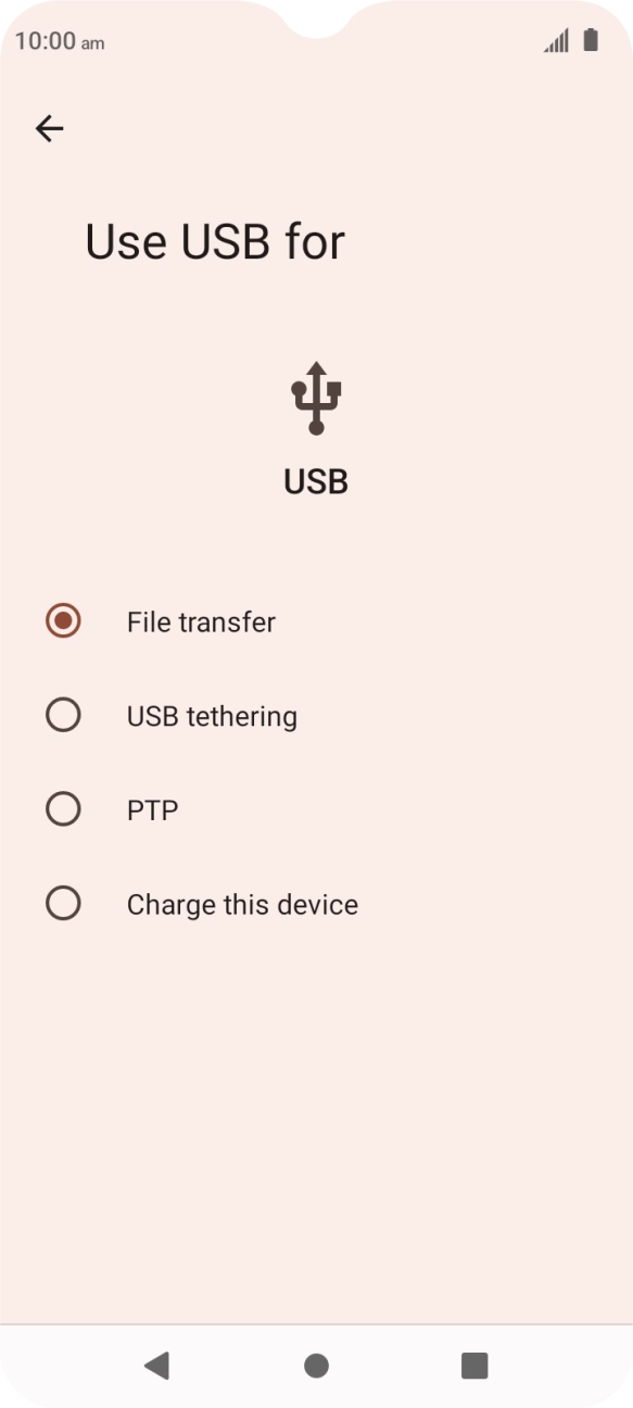 Press File transfer. Press File transfer.