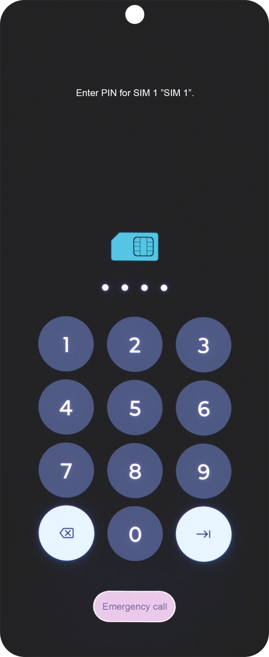 If your SIM is locked, key in your PIN and press arrow right. If your SIM is locked, key in your PIN and press arrow right.