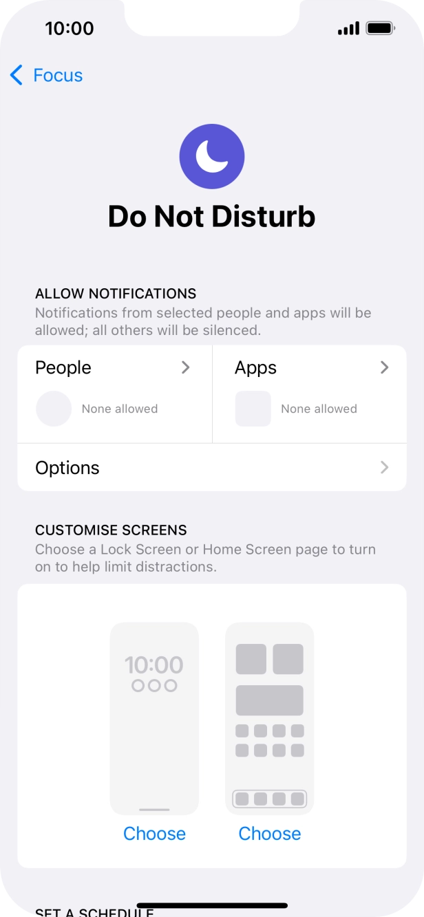 Press People and follow the instructions on the screen to select which contacts you would like to receive calls and notifications from when Do Not Disturb is turned on.