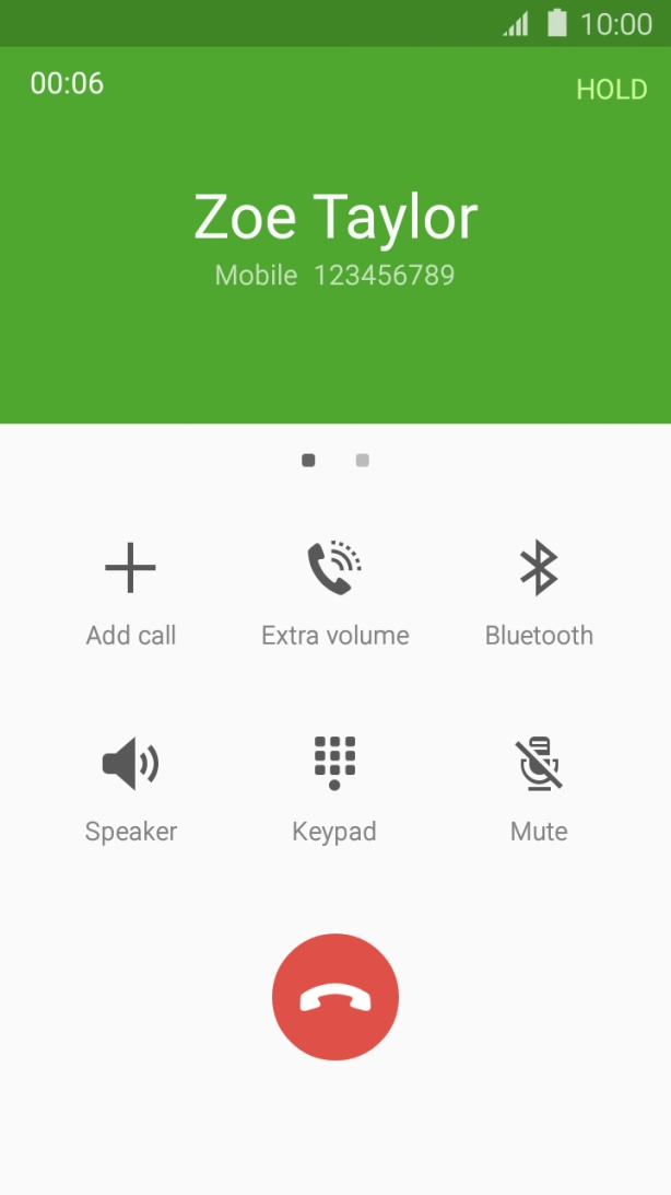 Press the end call icon. Press the end call icon.