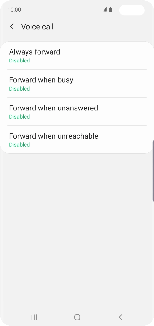 Press the required divert type.
