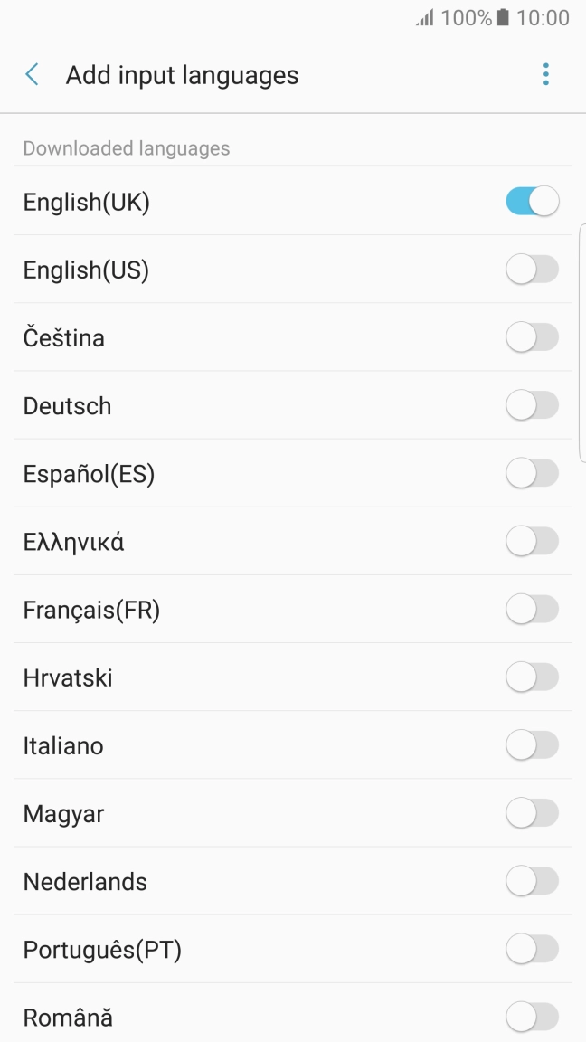 Press the required language to add it.