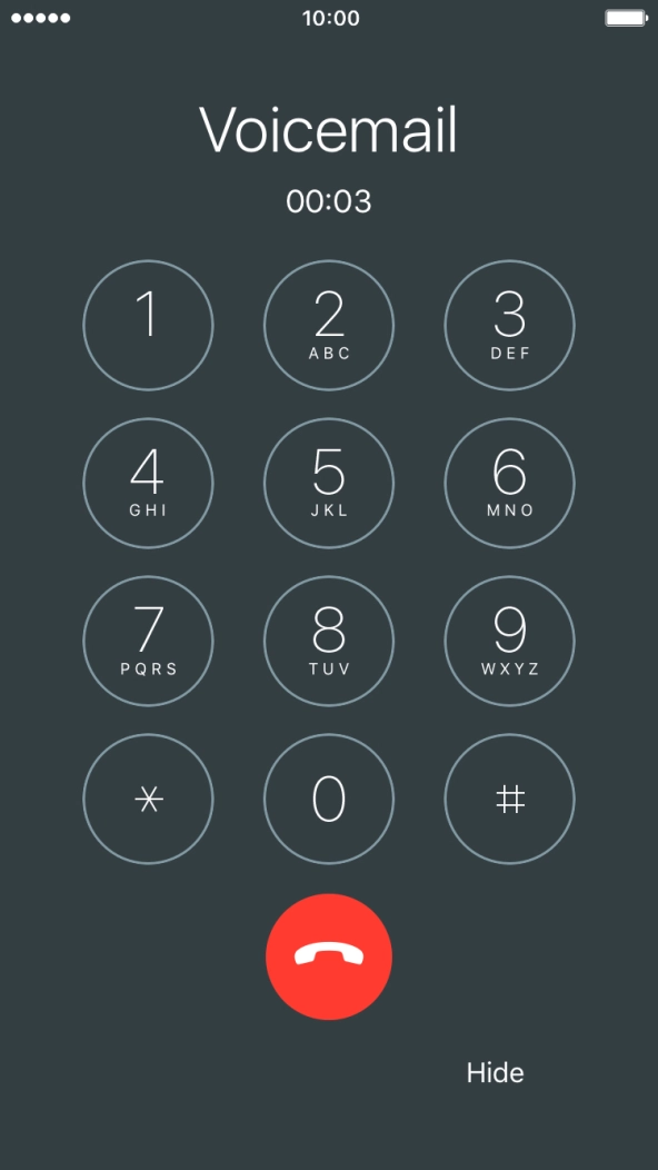 Press the end call icon to end the call. Press the end call icon to end the call.