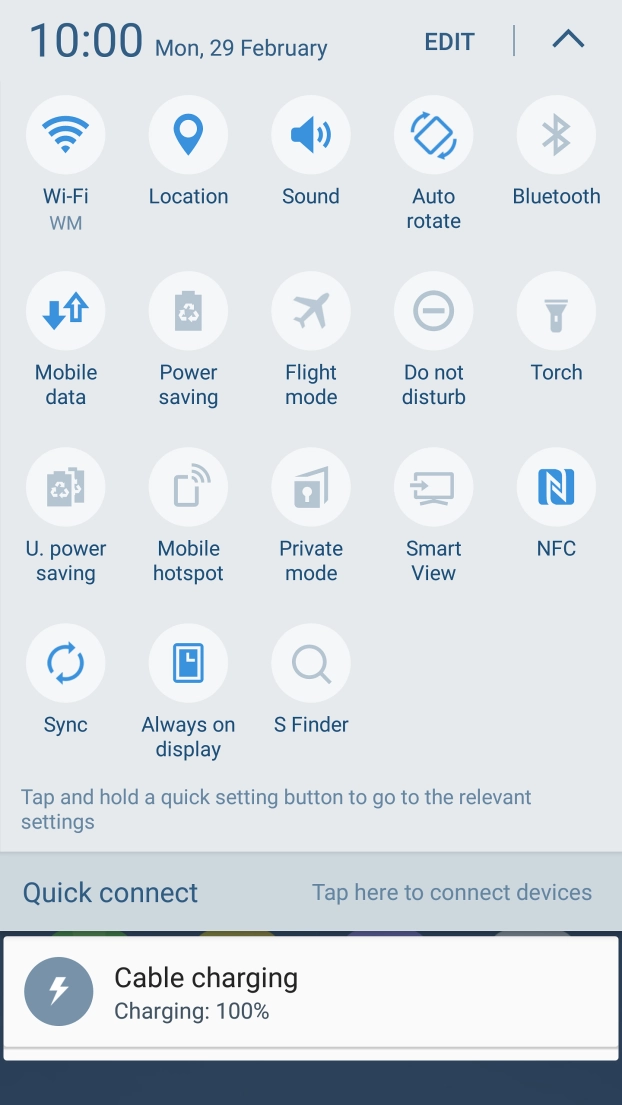 Press Mobile data to turn the function on or off.