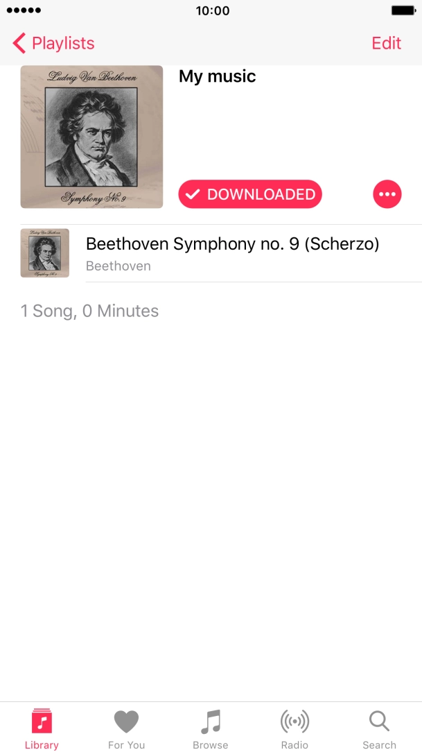 Hard press and hold the required audio file until a pop-up menu is displayed. Hard press and hold the required audio file until a pop-up menu is displayed.
