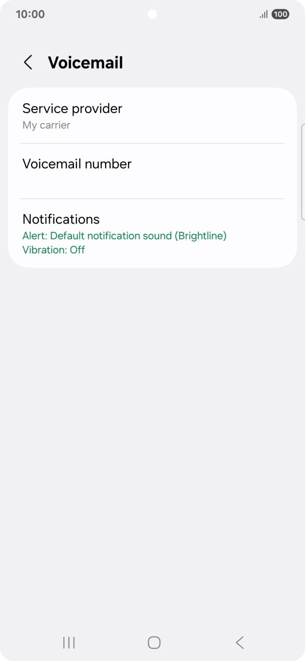 Press Voicemail number.