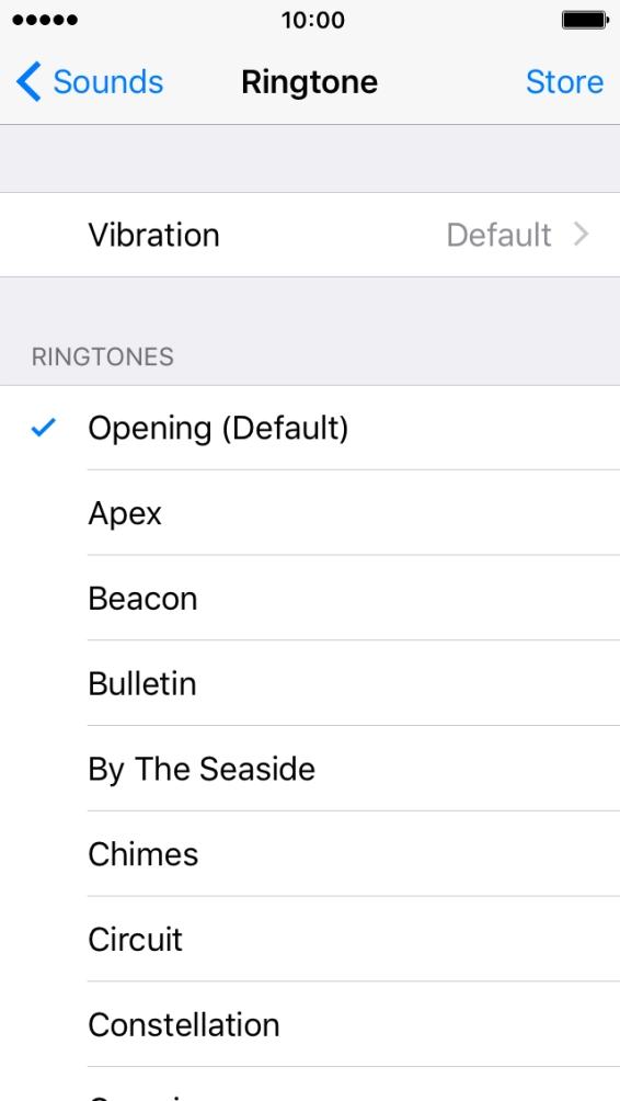 Press the different ring tones to hear them.