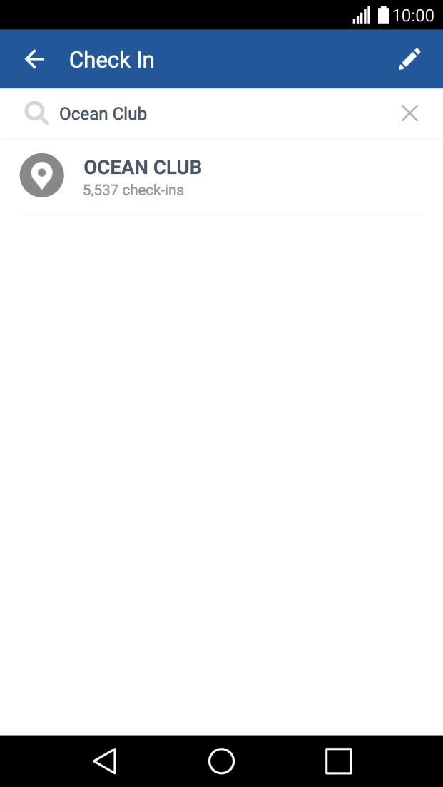 Press the required location.