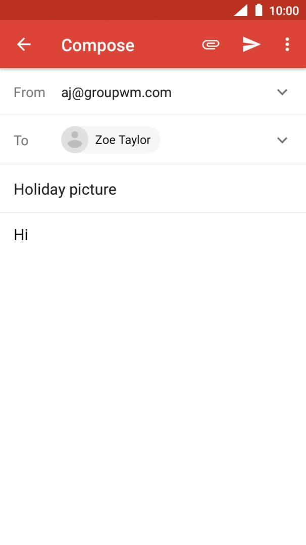 Press the attachment icon. Press the attachment icon.