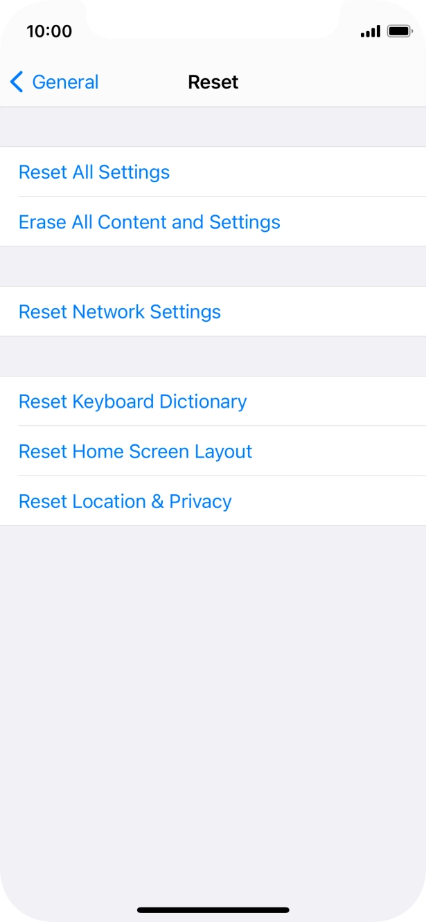 Press Reset All Settings. Press Reset All Settings.