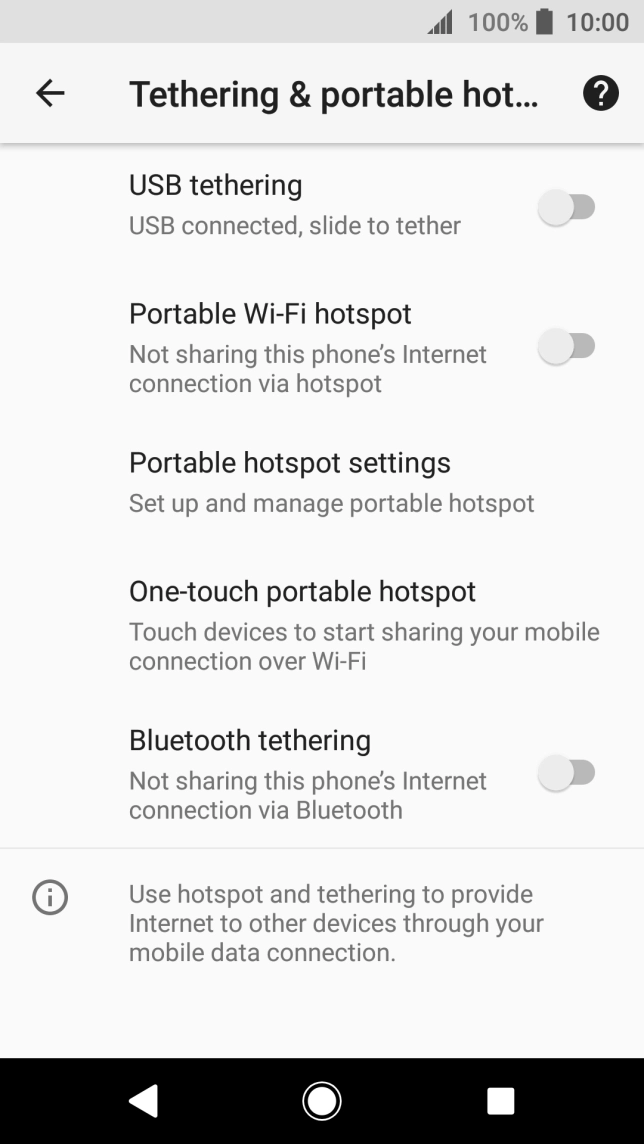 Press Portable hotspot settings. Press Portable hotspot settings.