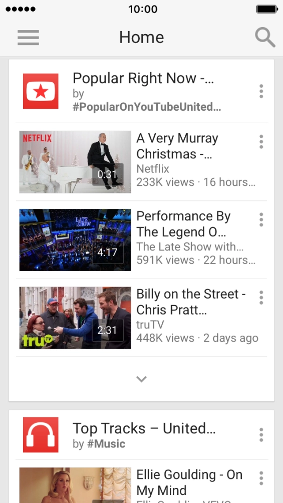 Press the search icon. Press the search icon.