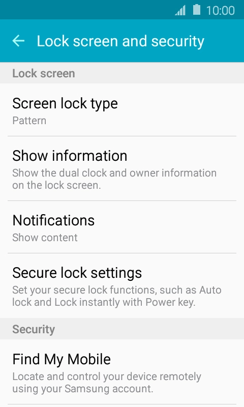 Press Screen lock type and key in the current phone lock code. Press Screen lock type and key in the current phone lock code.