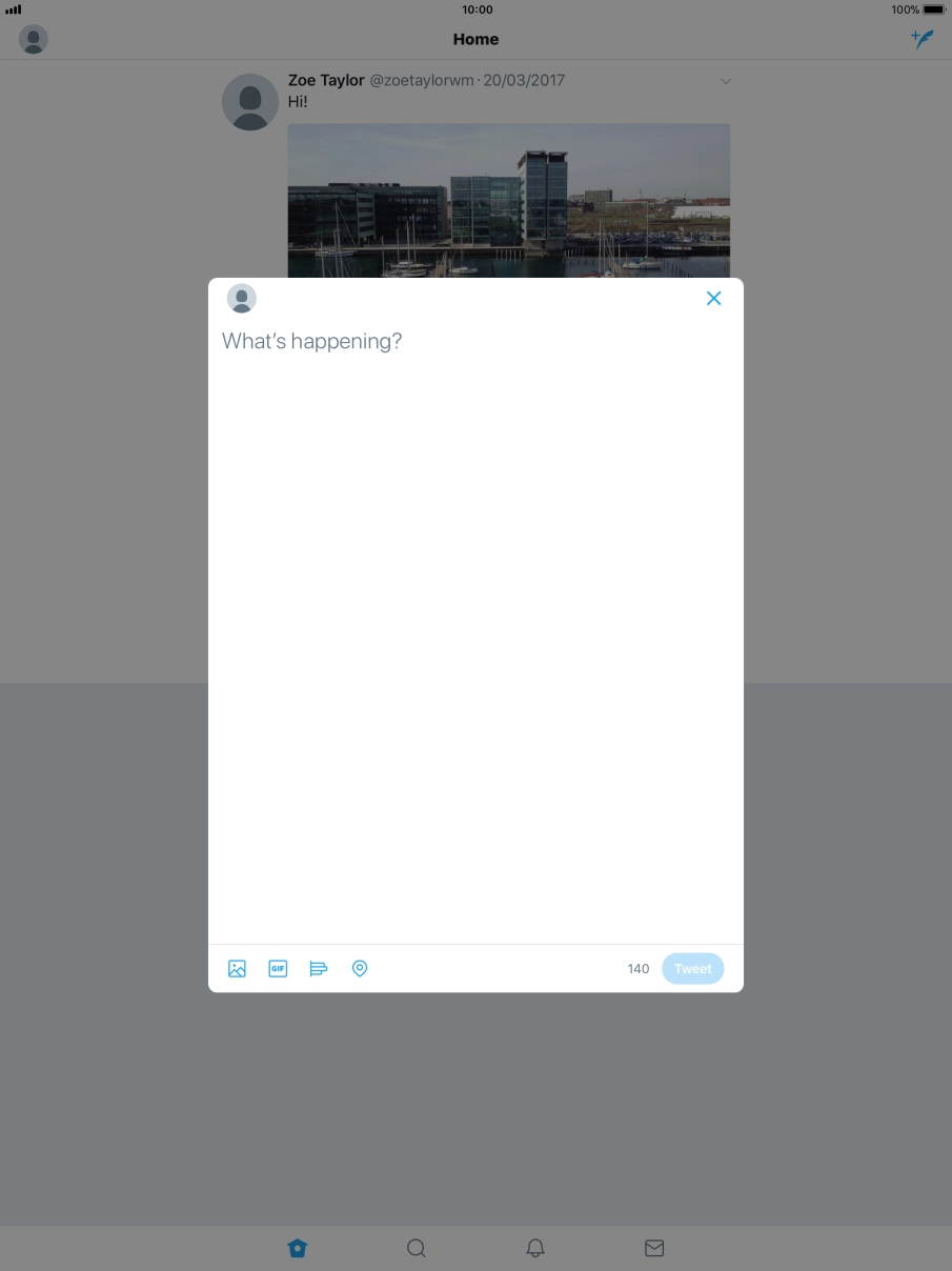 Press the text input field. Press the text input field.