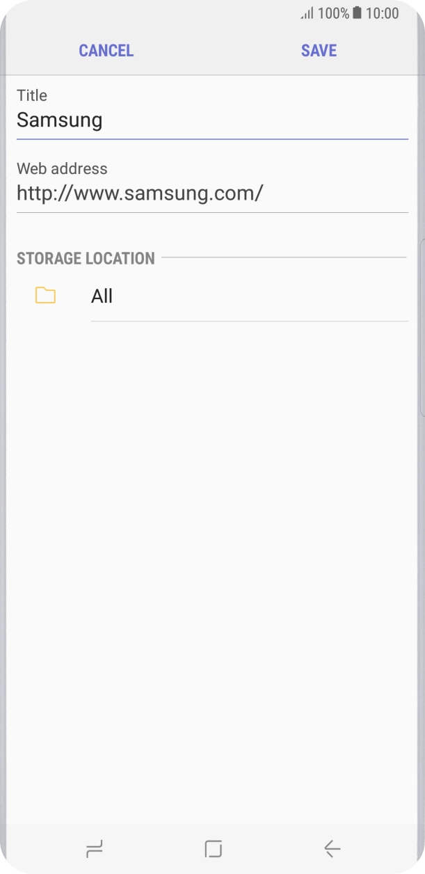 Key in the required name of the bookmark and press SAVE. Key in the required name of the bookmark and press SAVE.