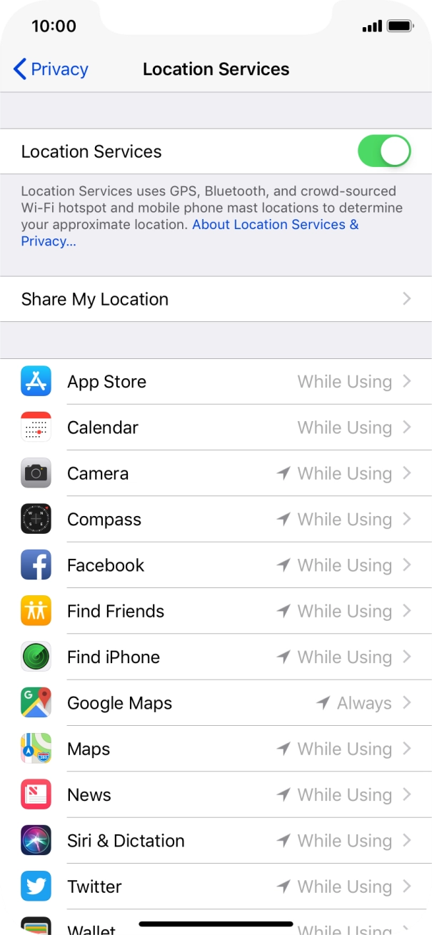 Press the required app. Press the required app.