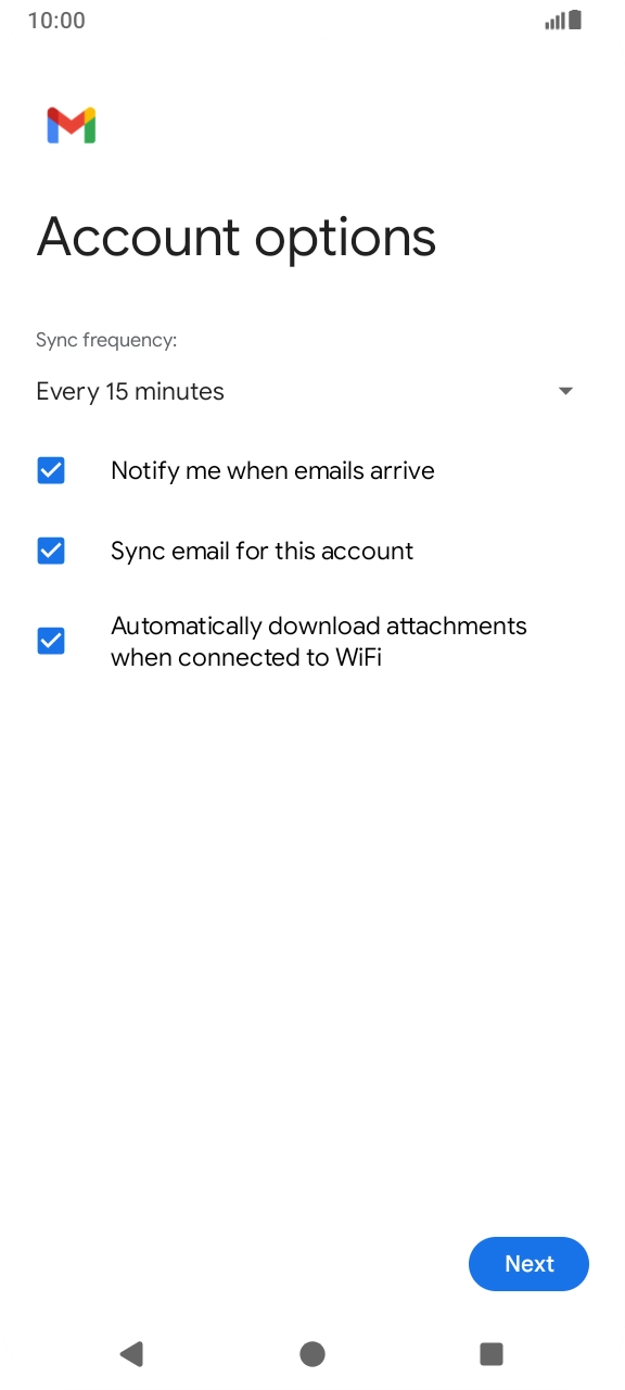 If this screen is displayed, your email account has been recognised and set up automatically. Follow the instructions on the screen to key in more information and finish setting up your phone. If this screen is displayed, your email account has been recognised and set up automatically. Follow the instructions on the screen to key in more information and finish setting up your phone.