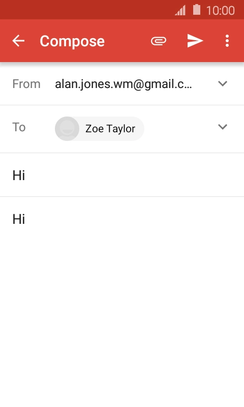 Write the required text and press the send icon.
