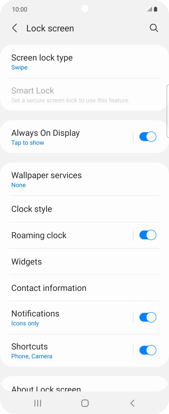 Press Screen lock type.