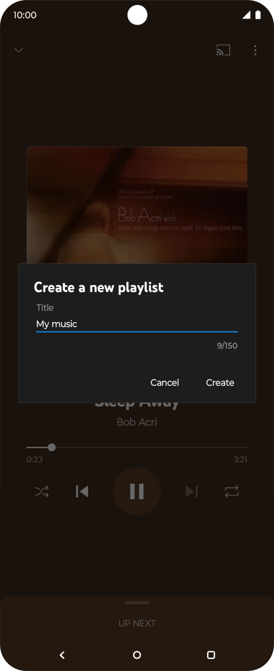 Key in a name for the playlist and press Create.