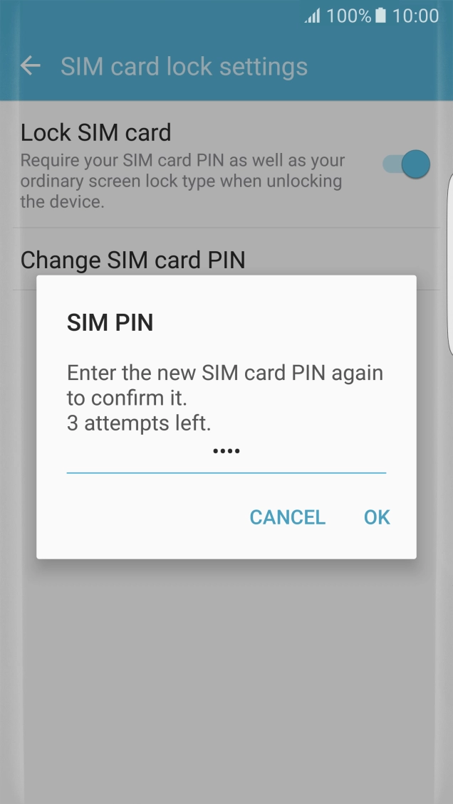 Key in the new PIN again and press OK. Key in the new PIN again and press OK.
