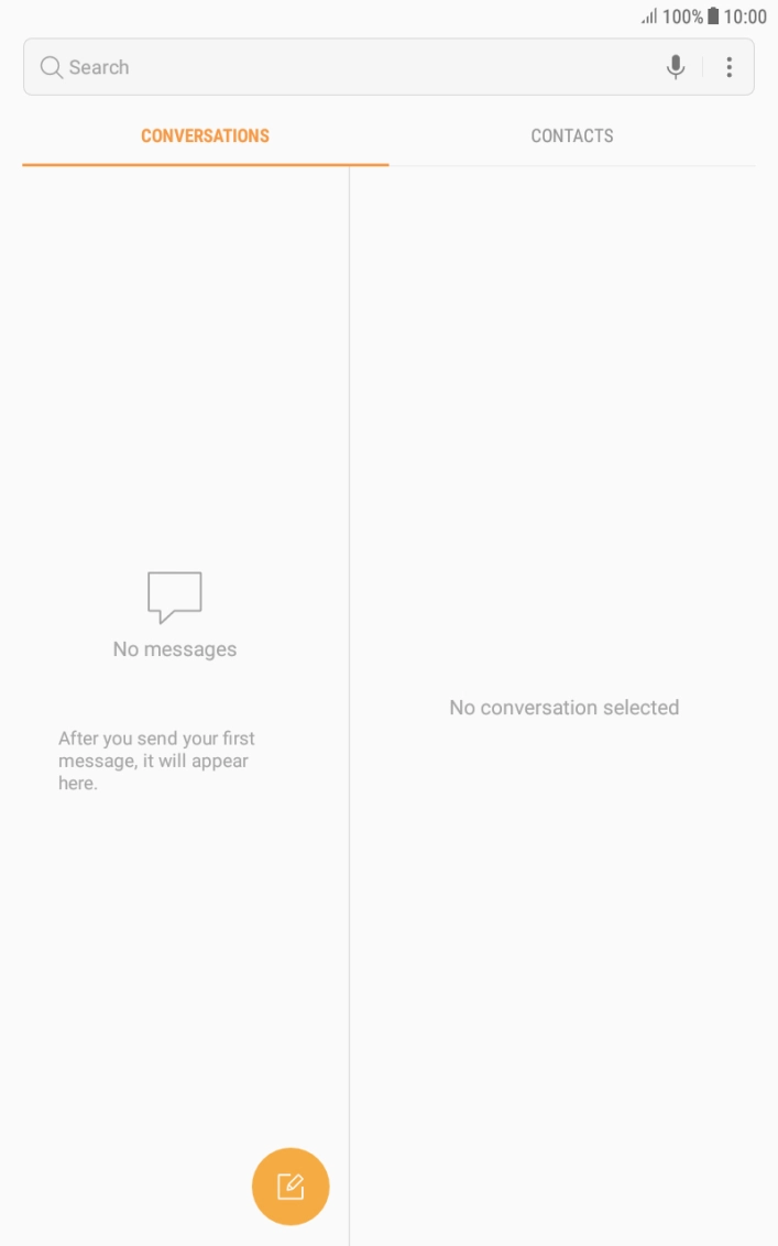 Press the new message icon. Press the new message icon.