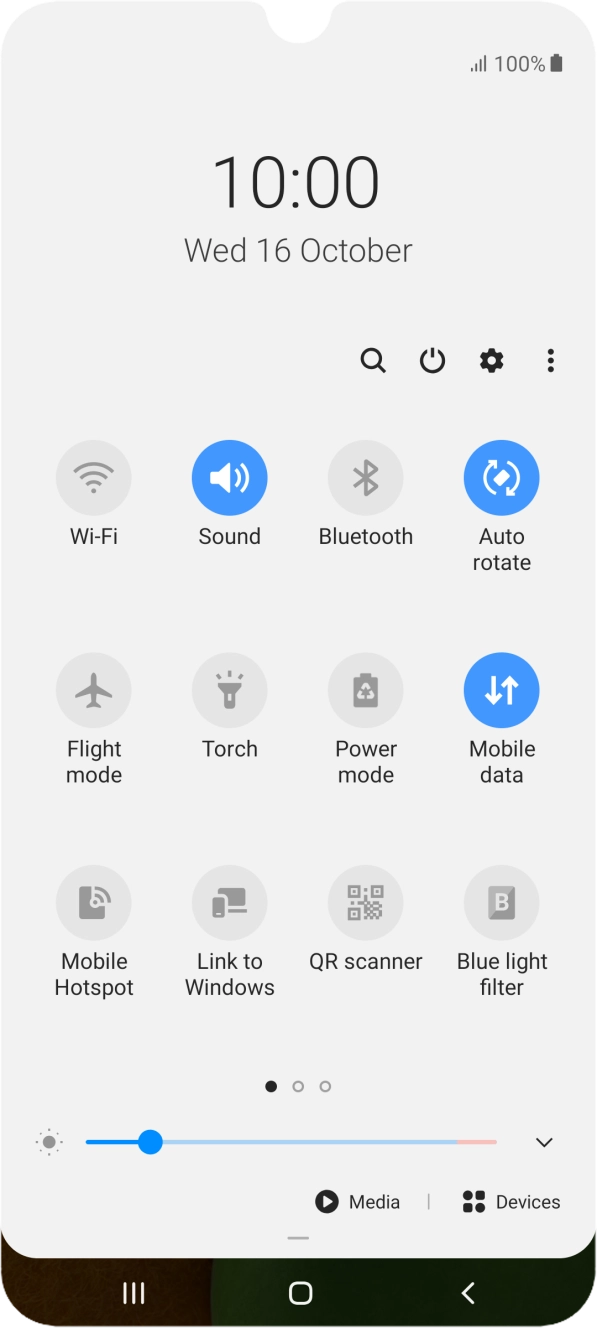 Press the power off icon.