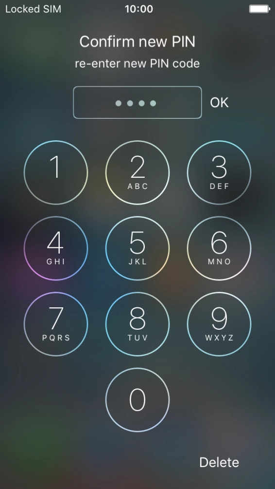 Key in the new PIN again and press OK. Key in the new PIN again and press OK.