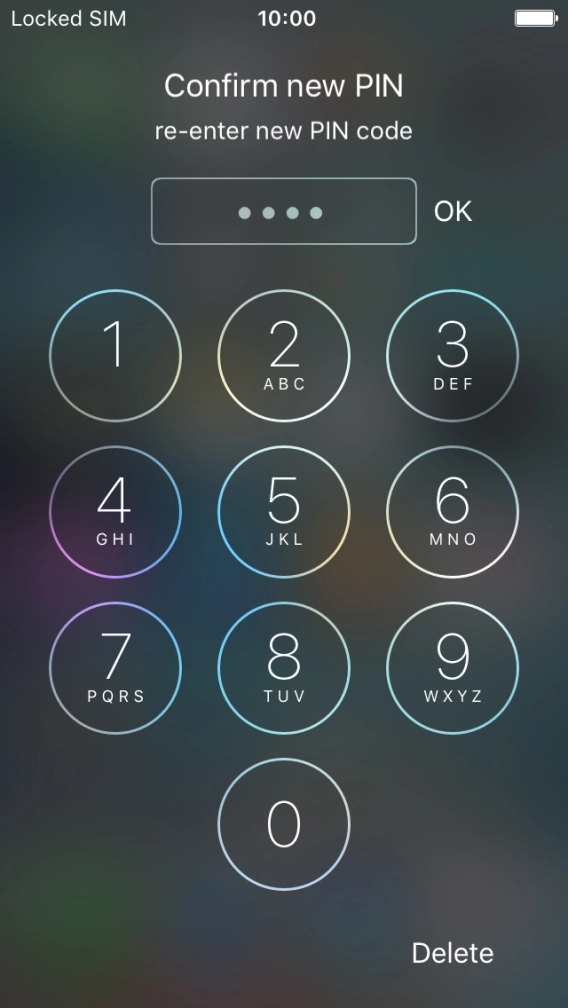 Key in the new PIN again and press OK. Key in the new PIN again and press OK.