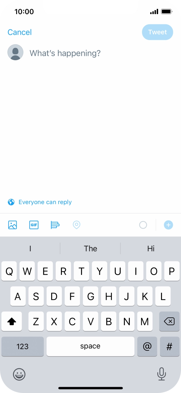 Press the text input field. Press the text input field.
