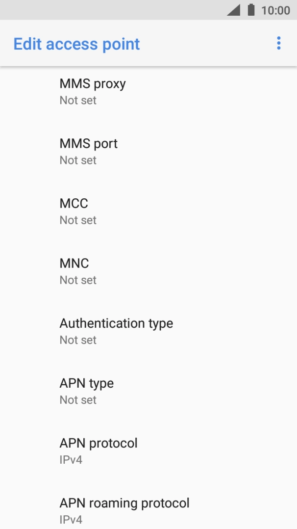 Press MMS proxy.