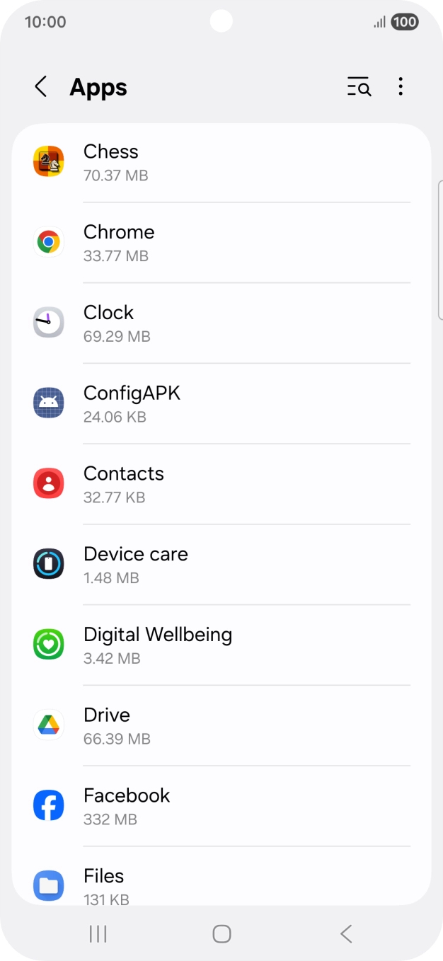 Press the required app. Press the required app.