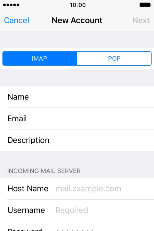 Press IMAP. Press IMAP.