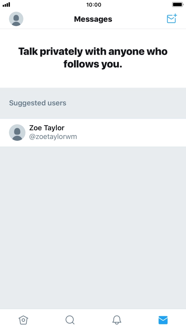 Press the new message icon. Press the new message icon.