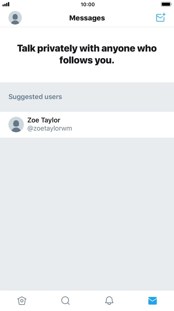 Press the new message icon. Press the new message icon.