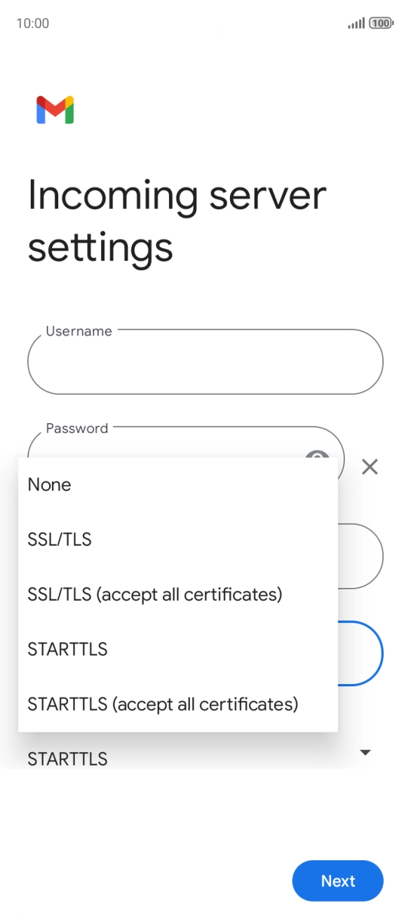 Press SSL/TLS. Press SSL/TLS.