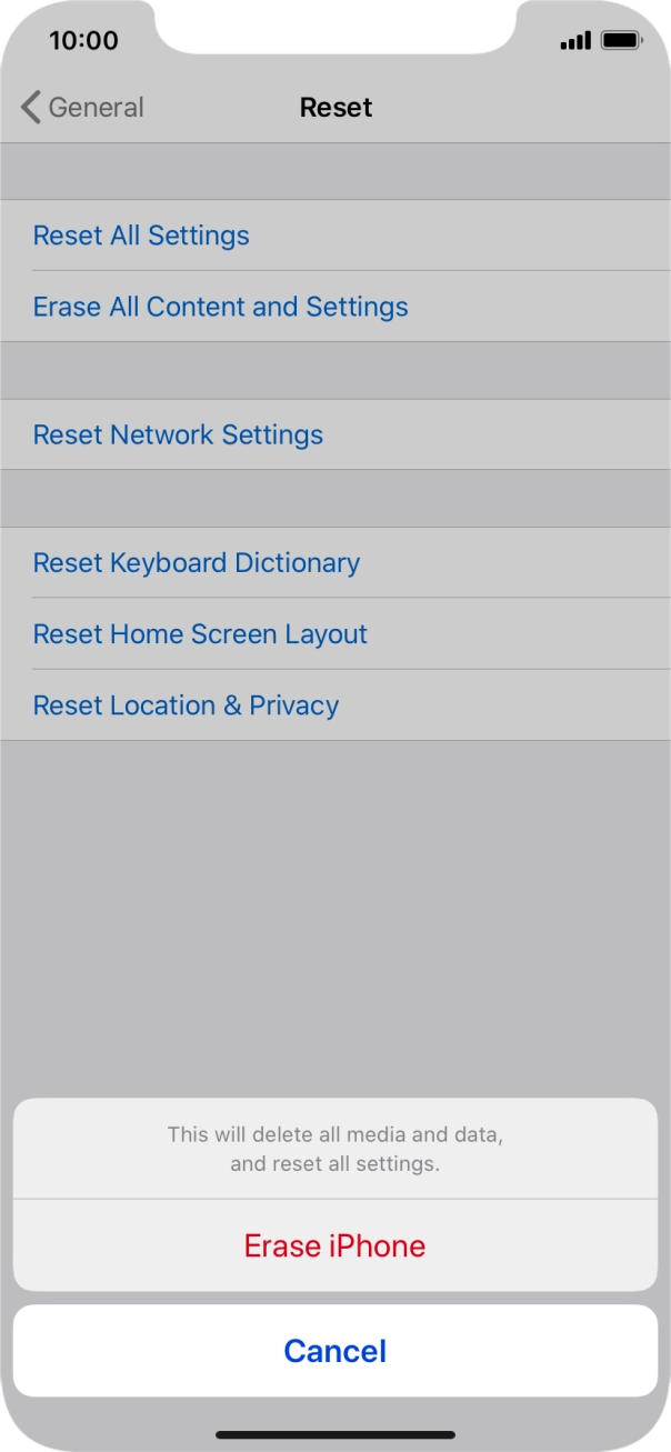 Press Erase iPhone.