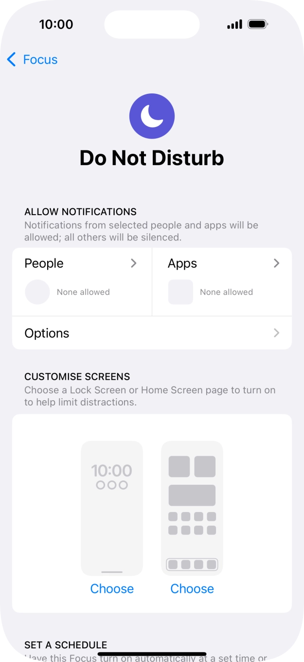 Press People and follow the instructions on the screen to select which contacts you would like to receive calls and notifications from when Do Not Disturb is turned on. Press People and follow the instructions on the screen to select which contacts you would like to receive calls and notifications from when Do Not Disturb is turned on.