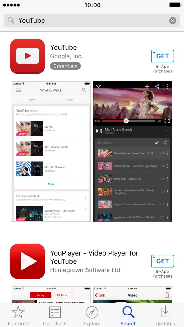 Press YouTube. Press YouTube.