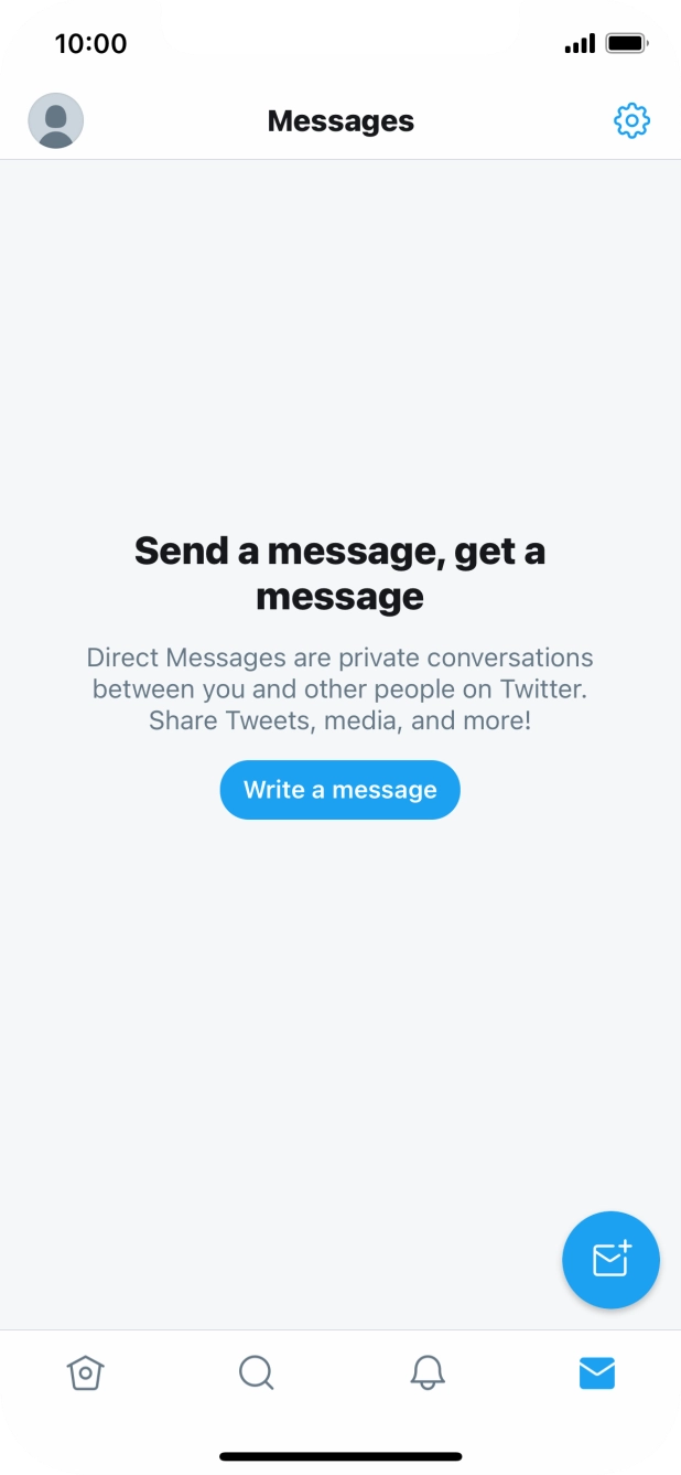 Press the new message icon. Press the new message icon.