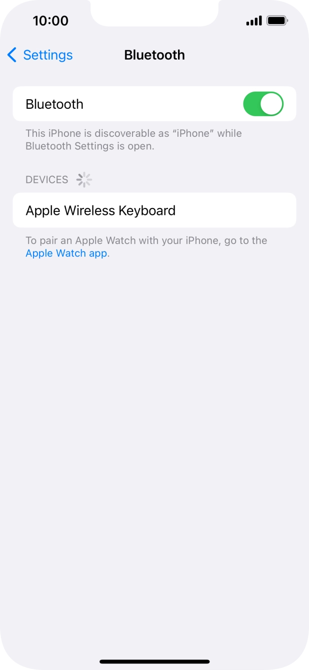 Press the required Bluetooth device and follow the instructions on the screen to pair the device with your phone.