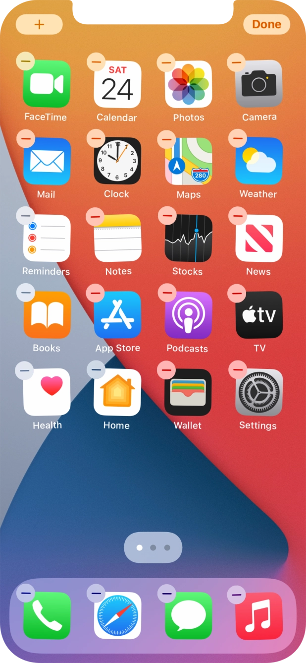 Press the home screen icon. Press the home screen icon.