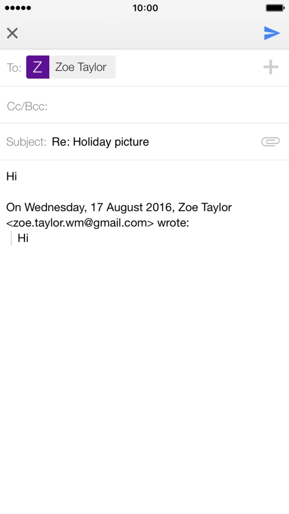 Press the send icon. Press the send icon.