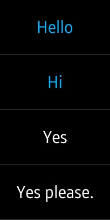 Press the required quick reply.