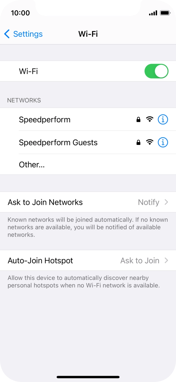 Press the required Wi-Fi network and key in the password for the Wi-Fi network.