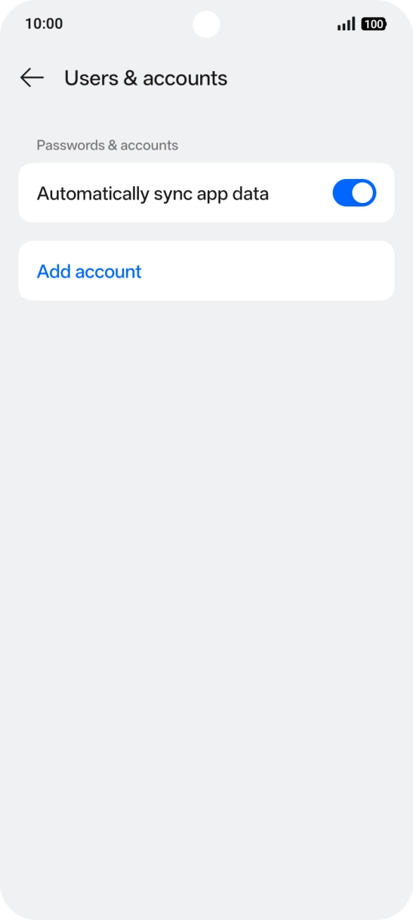 Press Add account. Press Add account.