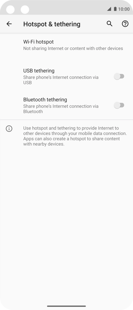 Press Wi-Fi hotspot. Press Wi-Fi hotspot.