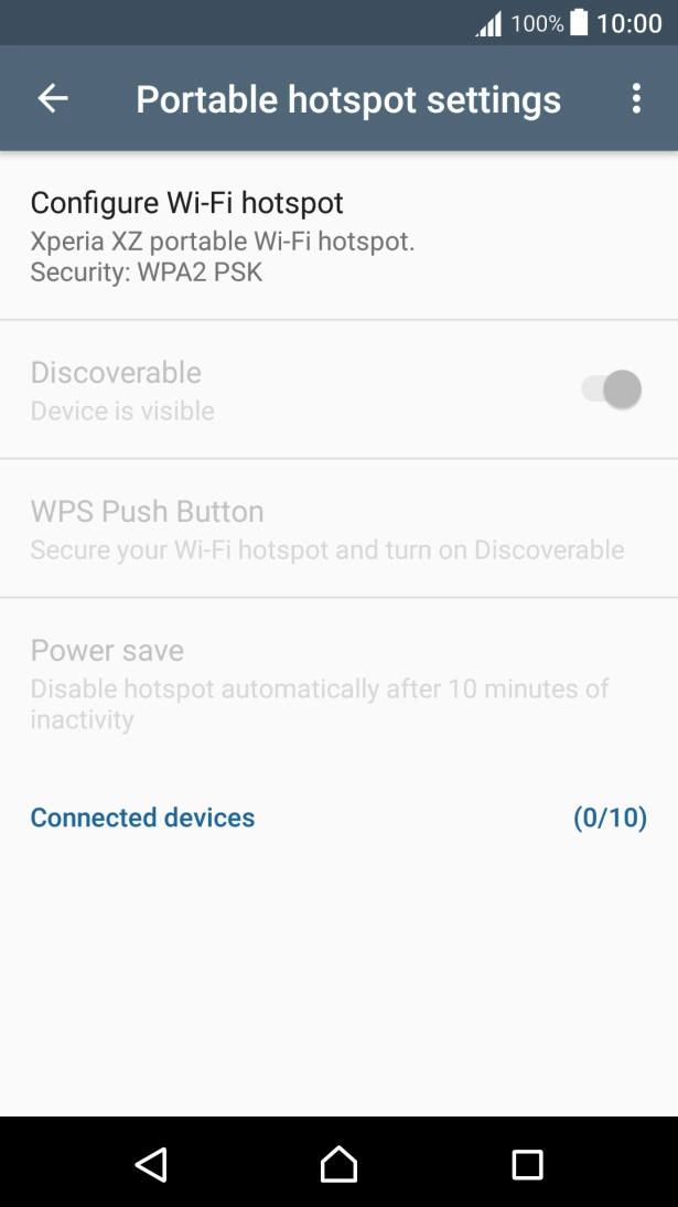 Press Configure Wi-Fi hotspot. Press Configure Wi-Fi hotspot.