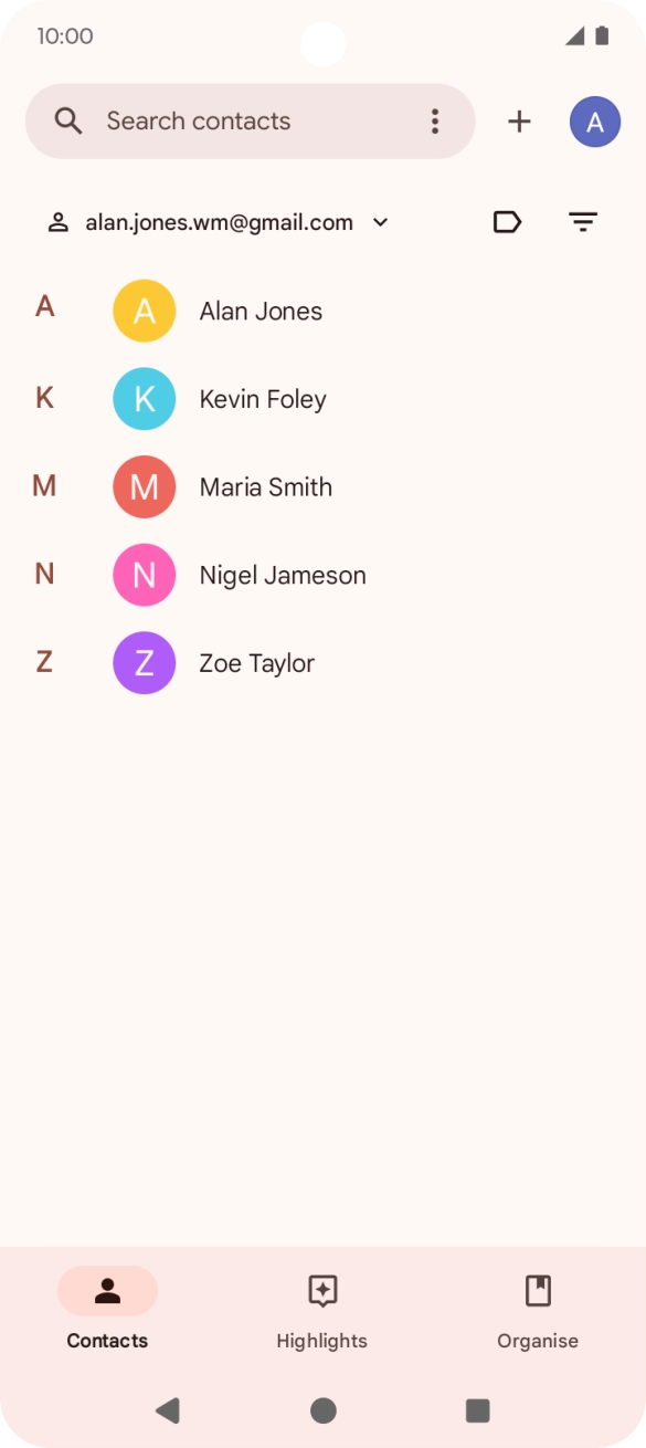 Press the new contact icon. Press the new contact icon.