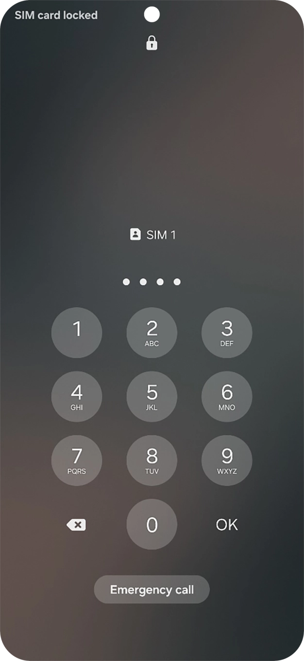 If your SIM is locked, key in your PIN and press OK. If your SIM is locked, key in your PIN and press OK.